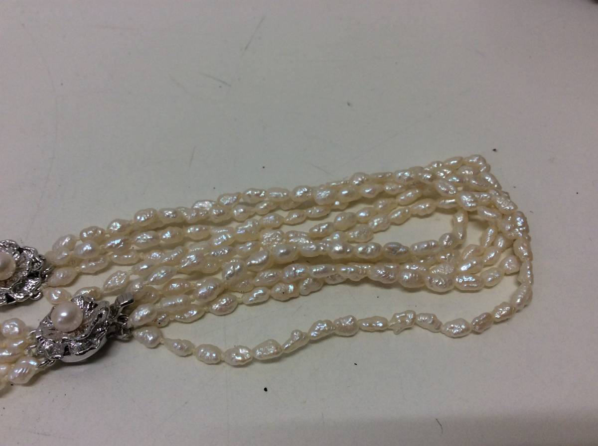 ■2591 真珠 パール ネックレス SILVER シルバー 刻印有 アクセサリー 総重量約61.8ｇ ケース付 ※写真をご確認下さい_画像7