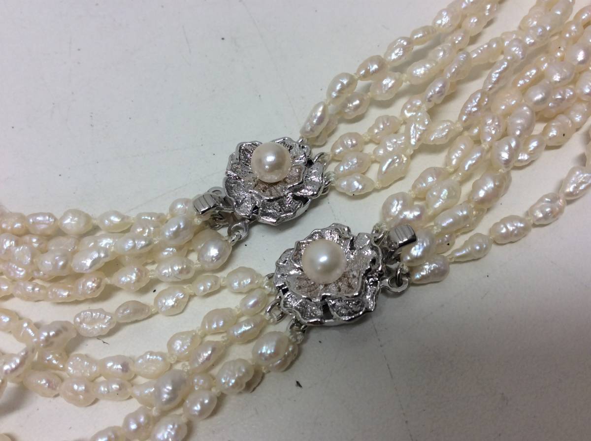 ■2591 真珠 パール ネックレス SILVER シルバー 刻印有 アクセサリー 総重量約61.8ｇ ケース付 ※写真をご確認下さい_画像8