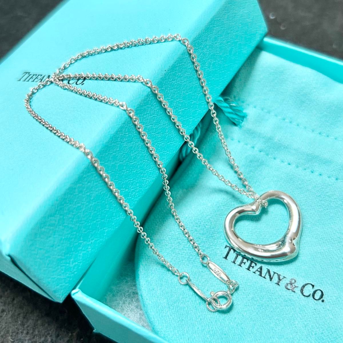 ティファニー　オープンハート　ネックレス TIFFANY ペンダント　Tiffany シルバー　美品　付属品