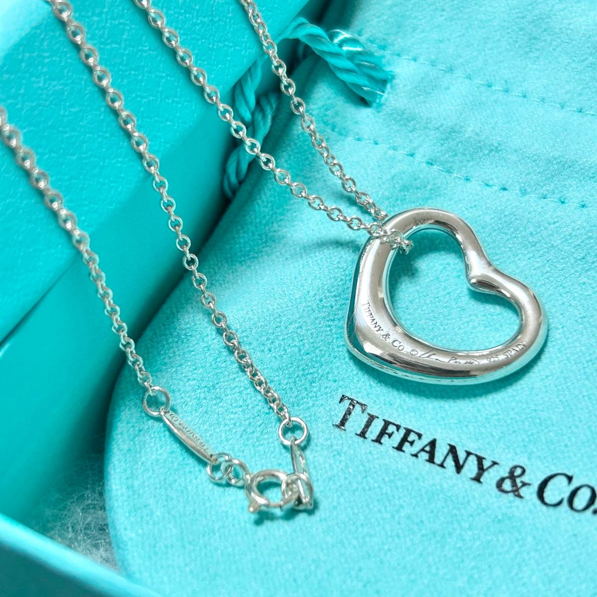 ティファニー　オープンハート　ネックレス TIFFANY ペンダント　Tiffany シルバー　美品　付属品