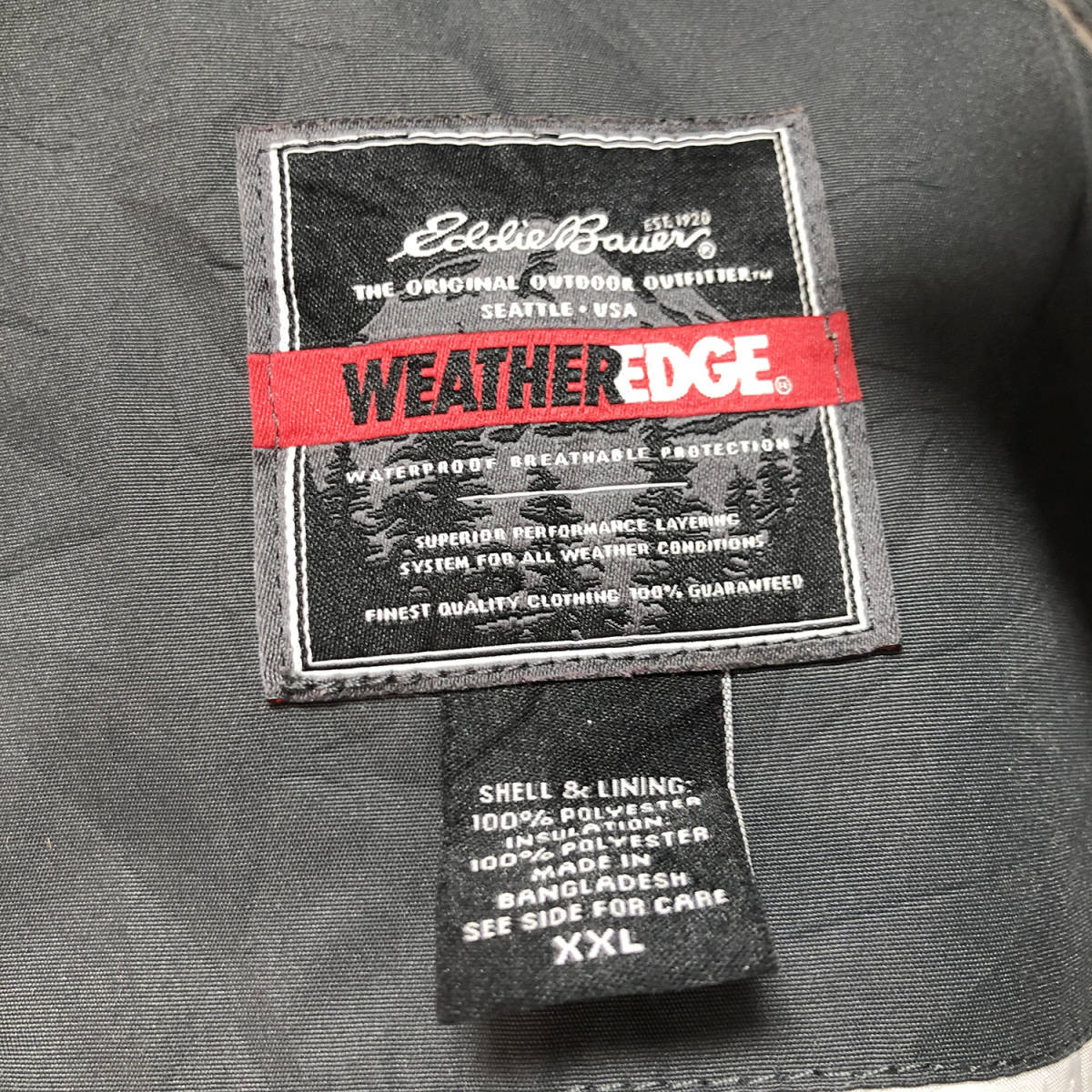 【980円スタート】USA 古着 アウター EddieBauer ブラック 黒 メンXXLサイズ エディーバウアー マウンテンパーカー 防寒 激安 AA0050_画像9