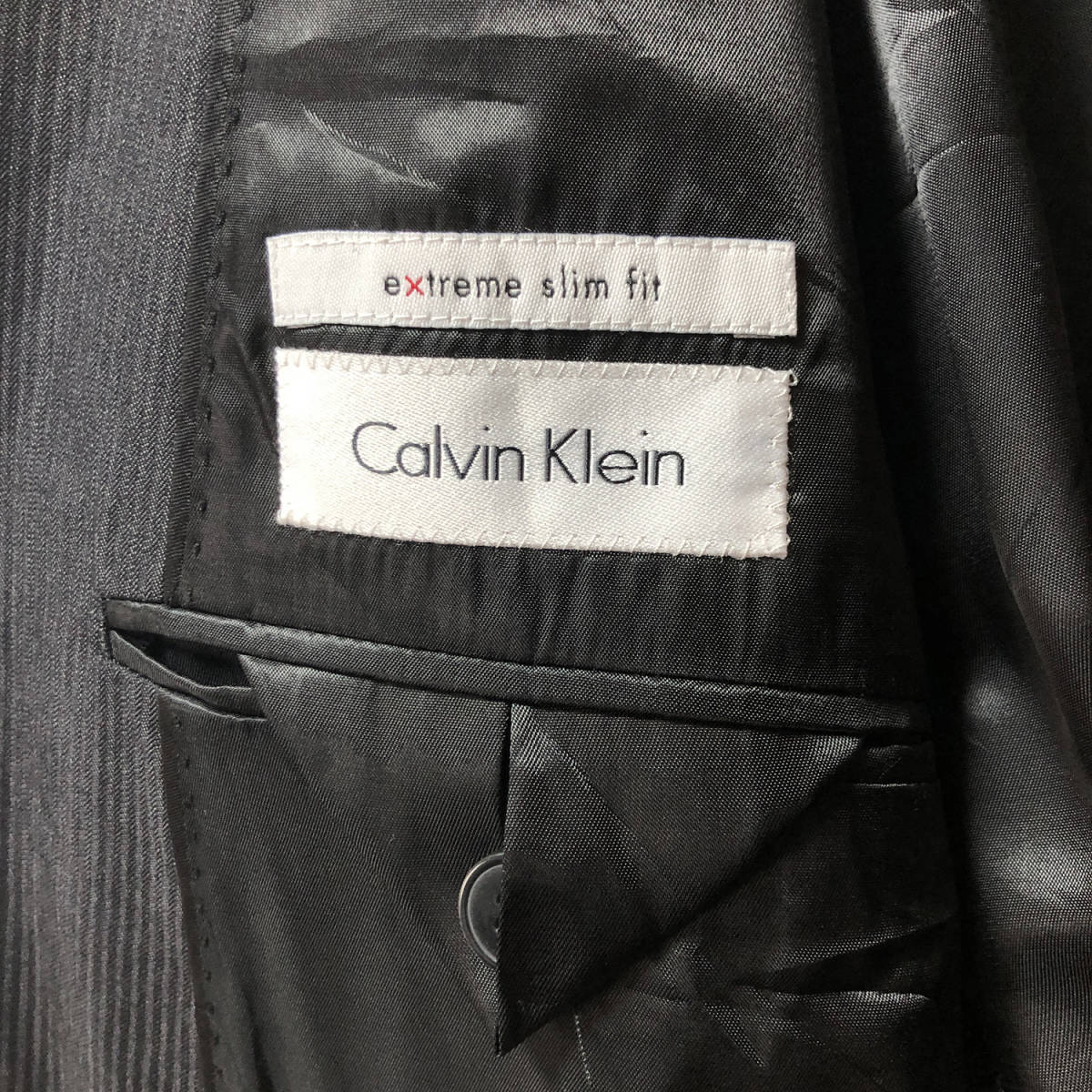 【980円スタート】USA 古着 ジャケット Calvin Klein ブラック 黒 カルバンクライン CK シンプル 古着卸 激安 AK0036_画像7