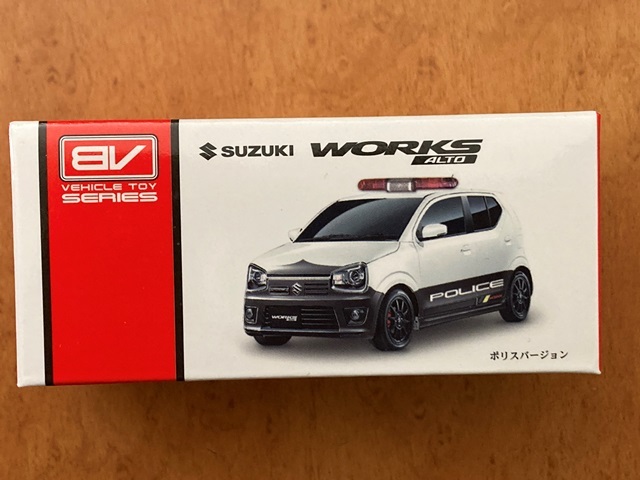 スズキ アルトワークス WORKS パトカー 未開封 非売品 プルバック ミニカー ブレイク アミューズメント商品 送料無料_画像1