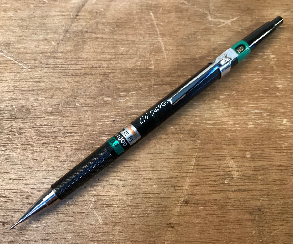 TT-1556■送料込■ PENTEL ぺんてる GRAPH シャープペン 製図用 替芯付 0.4ｍｍ ノック式 文具 筆記具 レトロ 10g●動作品/くGOら_画像1