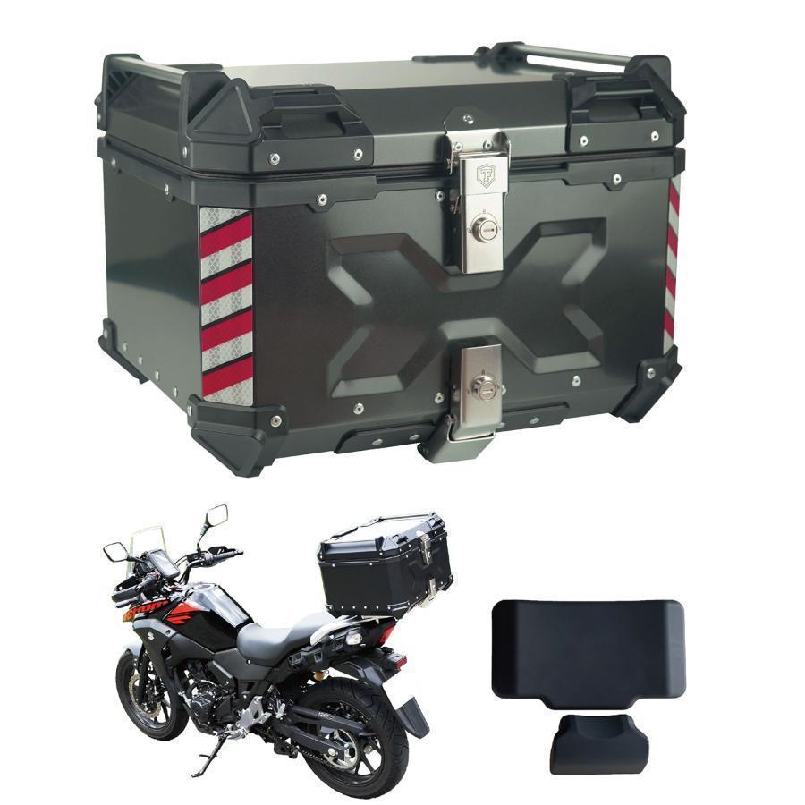 バイク用リアボックス 大容量 45L ガンメタリック バイクボックス アルミ