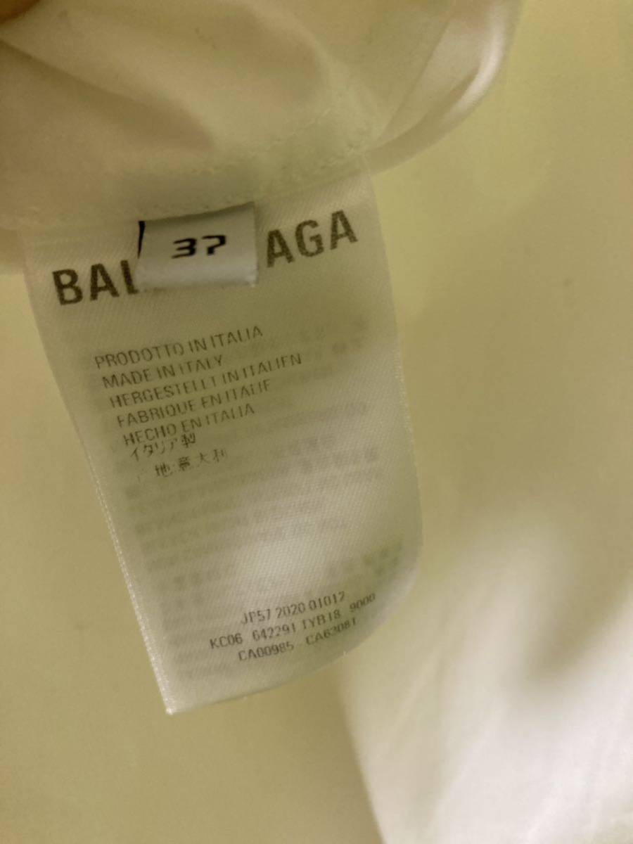 BALENCIAGA バレンシアガ シャツ ホワイト サイズ37 バックロゴ_画像8