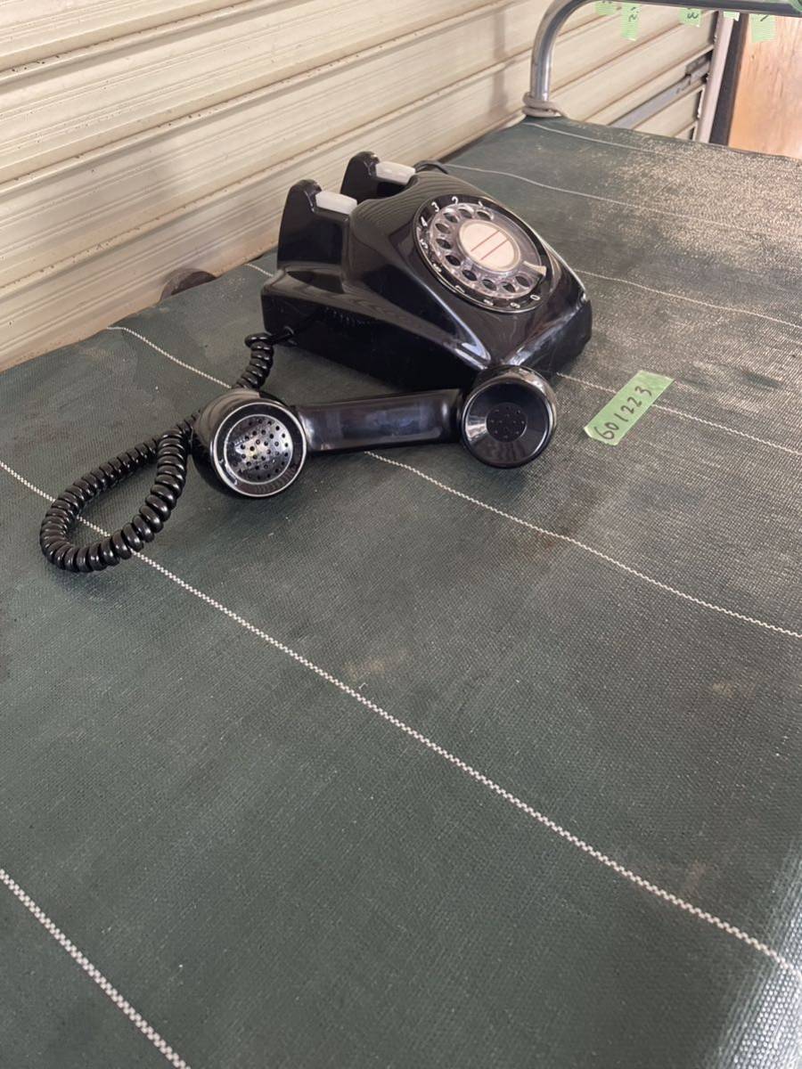 * black telephone Japan electro- confidence telephone . company 600-A2 dial type telephone machine antique Showa Retro *