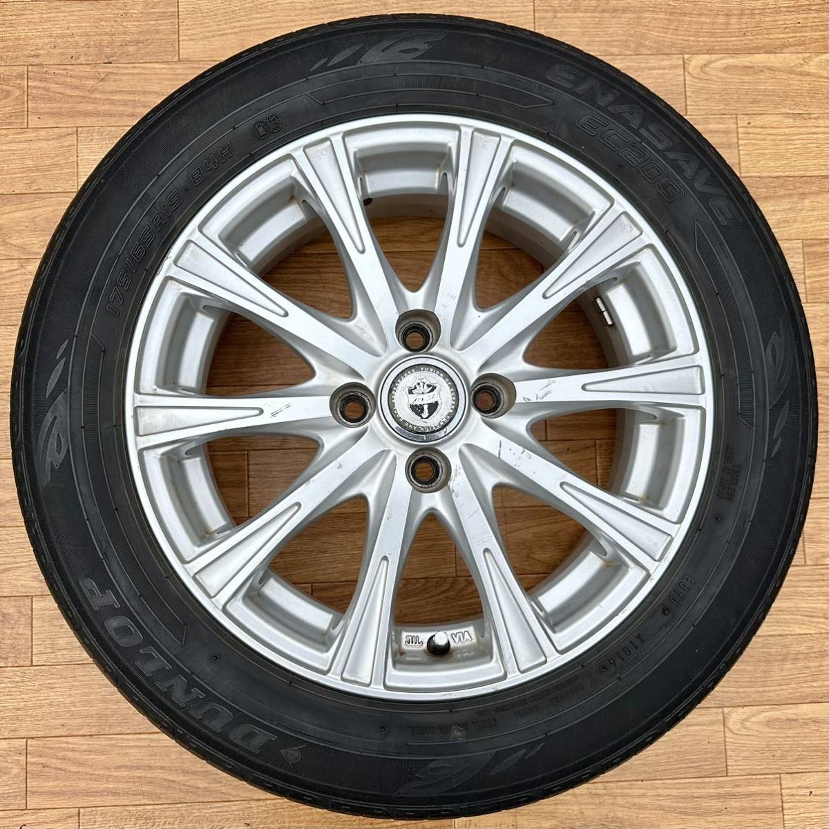 Weds JOKER 15インチ アルミホイール & ラジアルタイヤ 175/65R15タイヤ 4本セット★アクア ヴィッツ ポルテ スイフト フィット キューブ_画像5