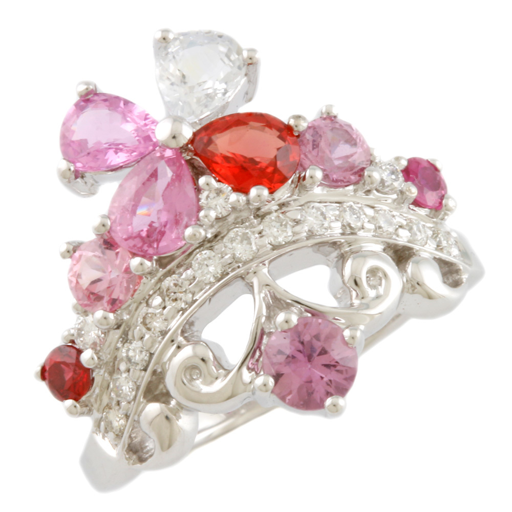 売れ筋ランキングも掲載中! リング 限界値下げ祭15-OF 中古 ホワイトゴールド 18金 2.46ct サファイア 0.26ct ダイヤ 12号 指輪 ホワイトゴールド