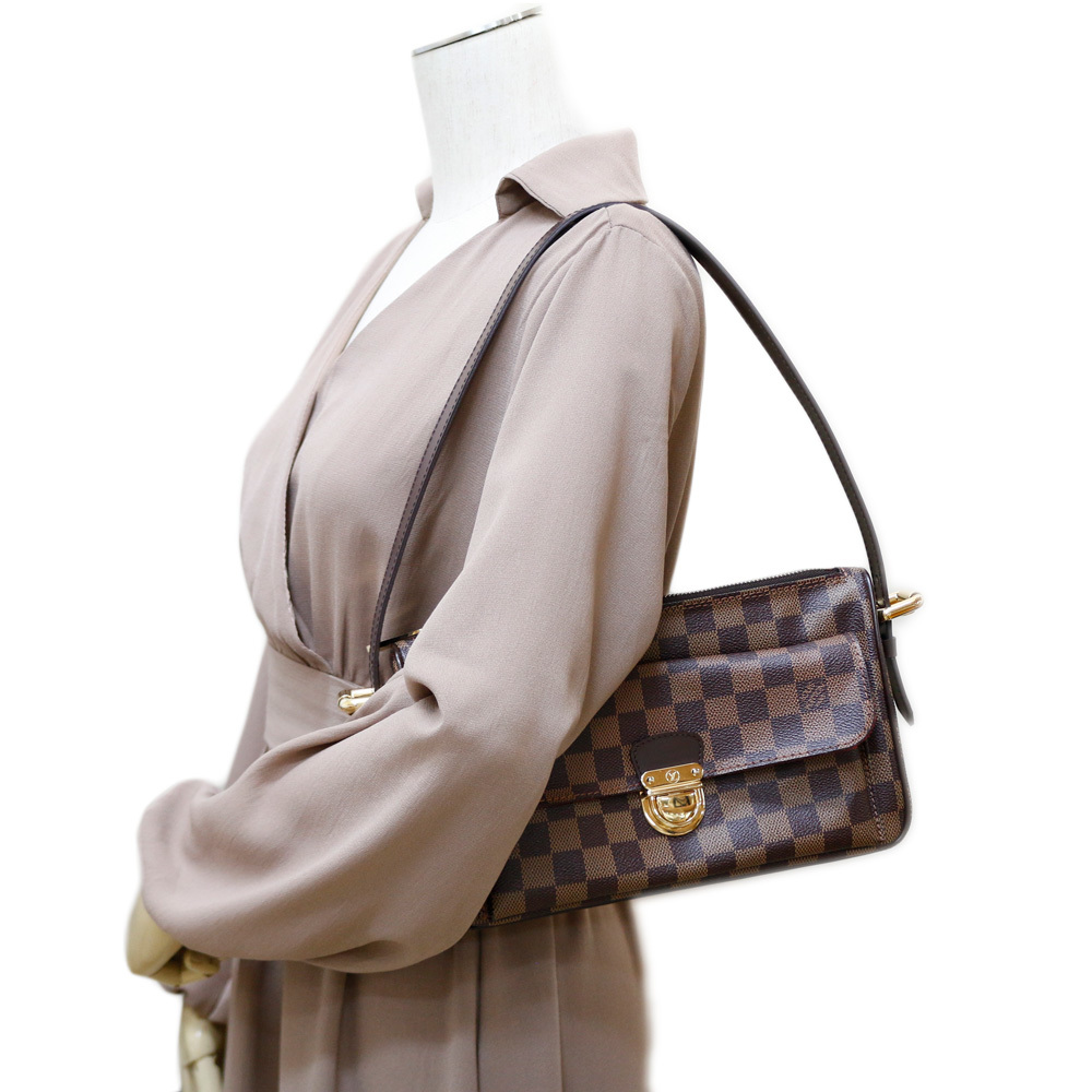 ルイヴィトン ラヴェッロGM ダミエ ショルダーバッグ ダミエキャンバス N60006 ブラウン レディース LOUIS VUITTON 中古_画像2