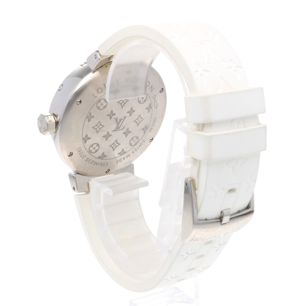 ルイヴィトン タンブール 腕時計 時計 ステンレススチール Q111U クオーツ メンズ 1年保証 LOUIS VUITTON 中古_画像5