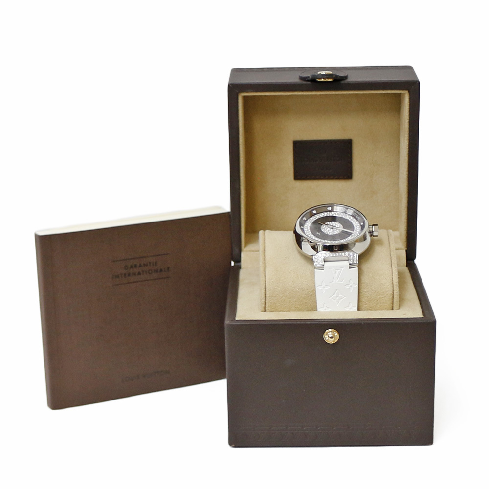 ルイヴィトン タンブール 腕時計 時計 ステンレススチール Q111U クオーツ メンズ 1年保証 LOUIS VUITTON 中古_画像10
