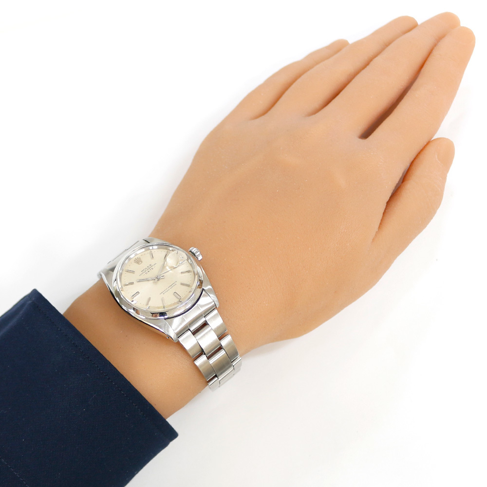 ロレックス デイト オイスターパーペチュアル 腕時計 時計 ステンレススチール 1500 自動巻き メンズ 1年保証 ROLEX 中古_画像2