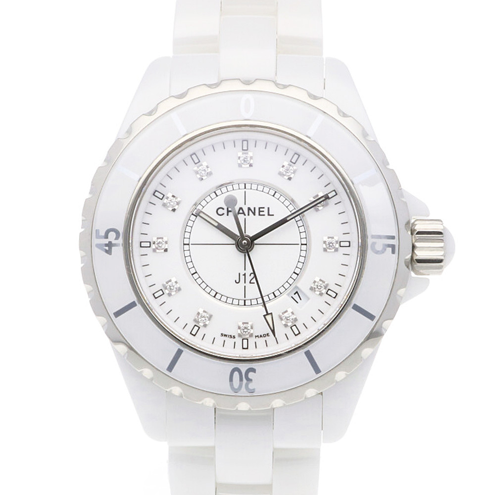 シャネル J12 腕時計 時計 ホワイトセラミック クオーツ ユニセックス 1年保証 CHANEL 中古