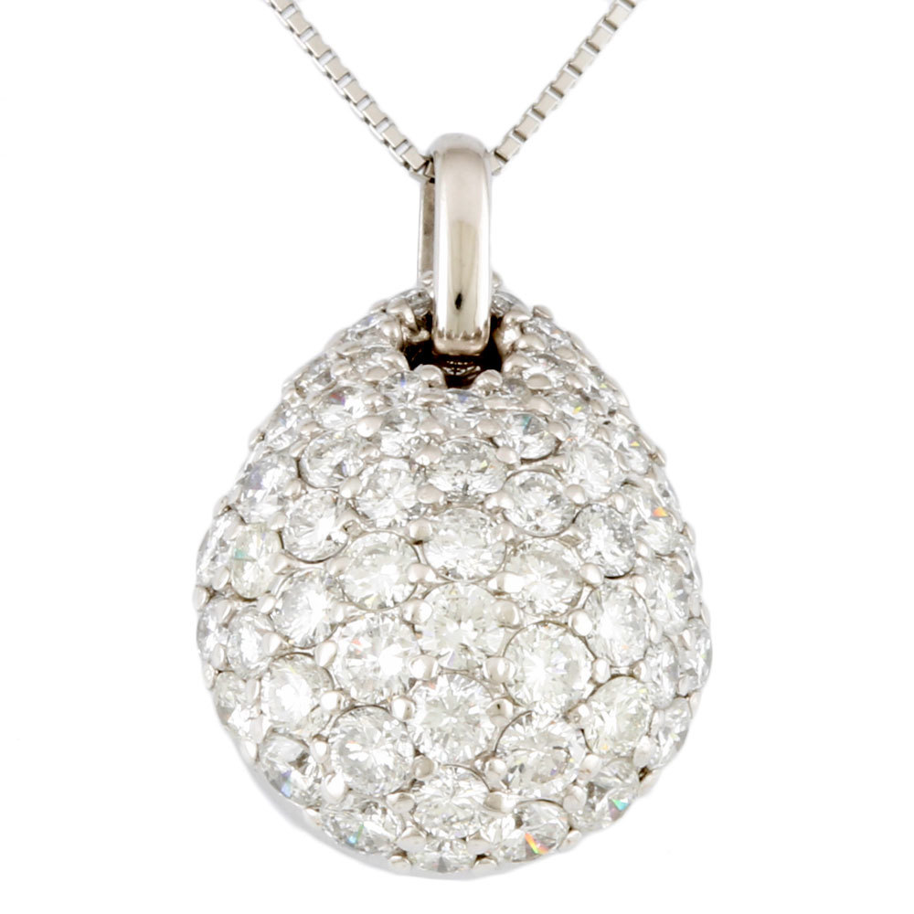Pt900 necklace diamond 2.58ct Pt900 platinum used limit price cut festival 62-OF