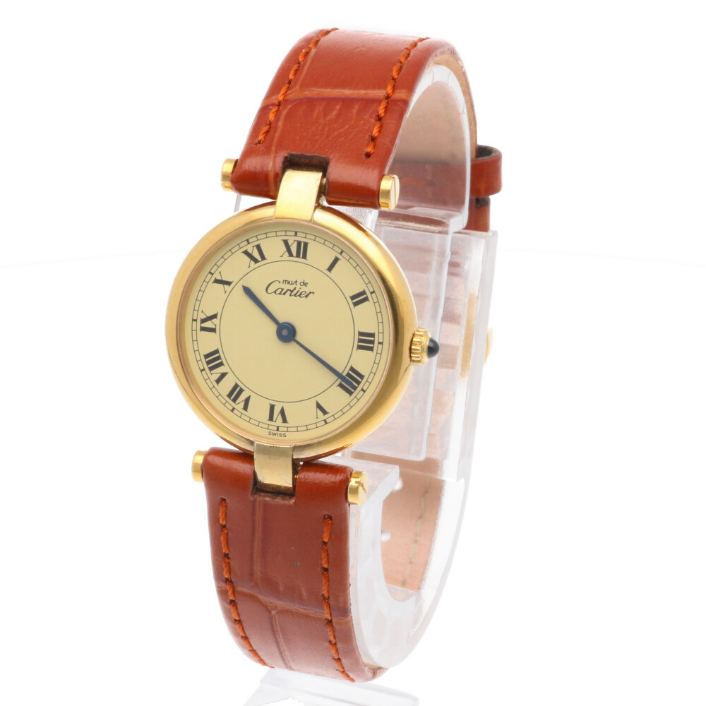  Cartier Must Vendome wristwatch clock GP quarts lady's 1 year guarantee CARTIER used 