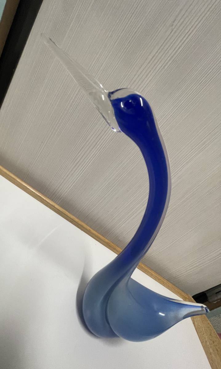 イタリア CENEDESE MURANO GLASSムラーノ白鳥置物_画像2