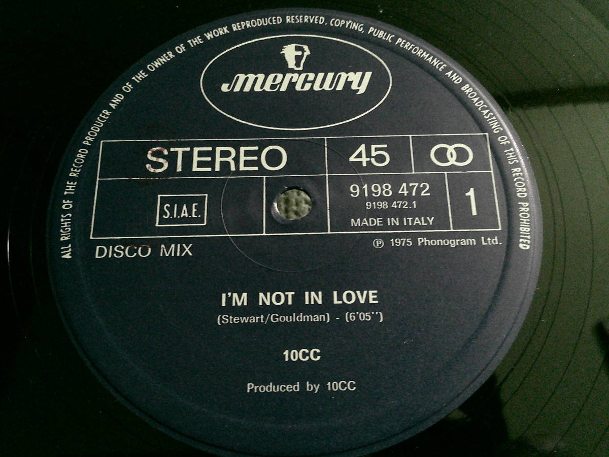 Ita12' 10cc/I'm Not In Love-Disco Mix_画像2
