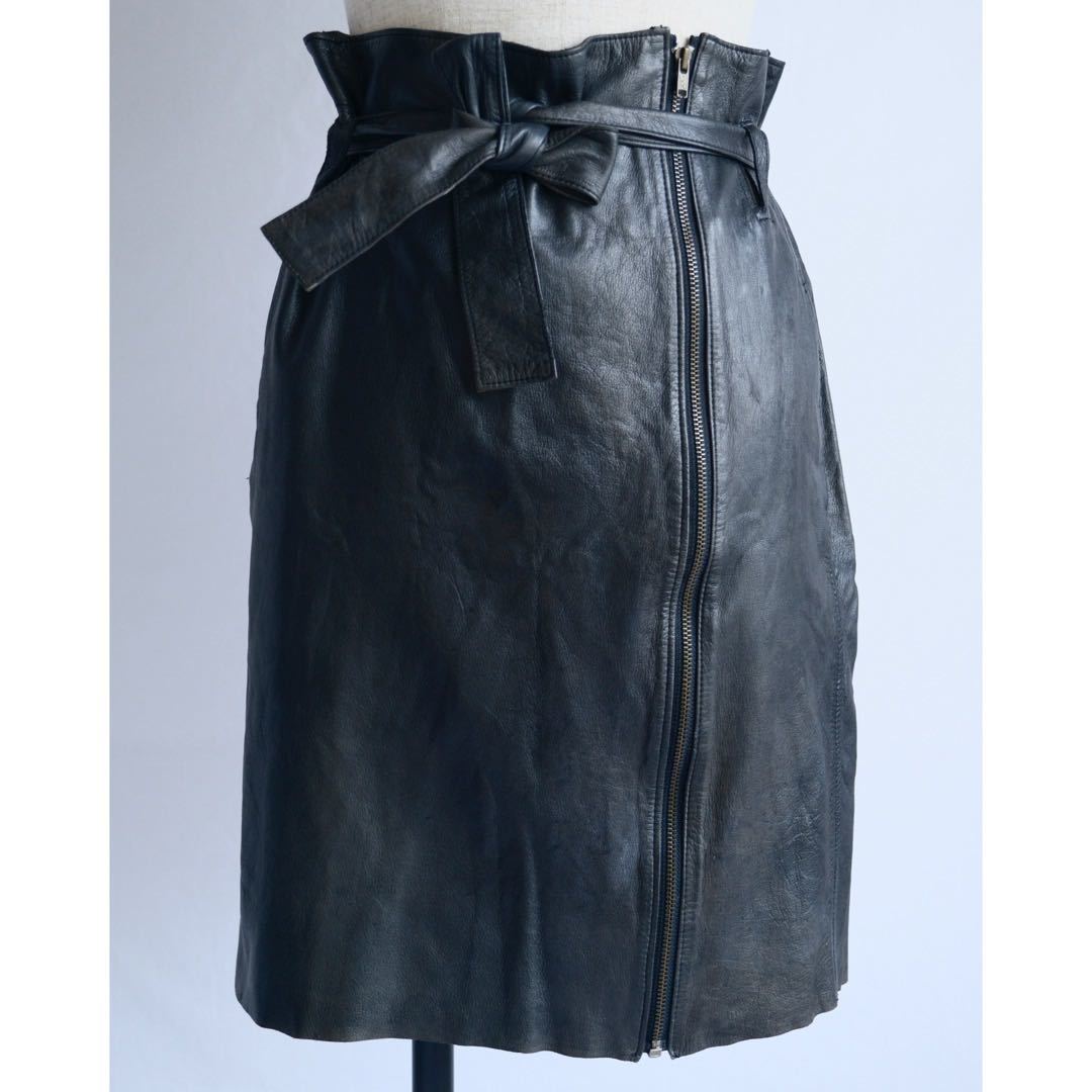 スカート ISSEY MIYAKE 1980s DEERSKIN SKIRT col.BLACK size.9