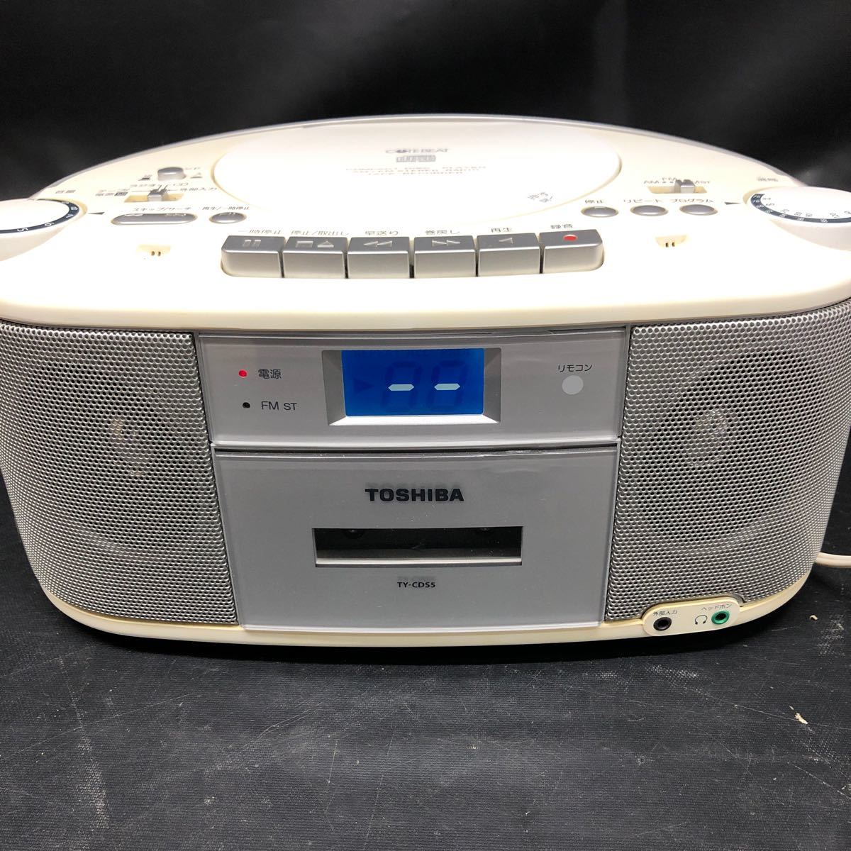 B741[ Junk ]TOSHIBA Toshiba CD radio cassette recorder TY-CD55 compact remote control attaching keep hand attaching CD radio cassette tape 