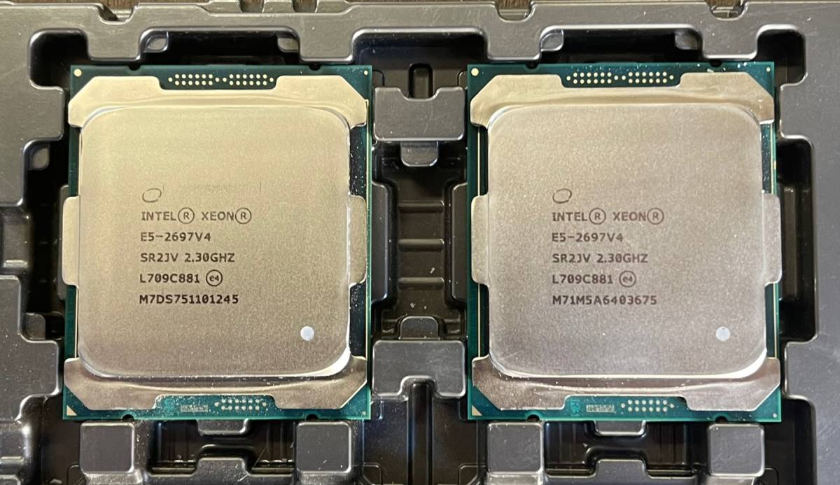 2個セット 同一ロット Intel Xeon E5-2697V4 SR2JV 18Core 2.3GHz 45MB 145W CPU_画像1