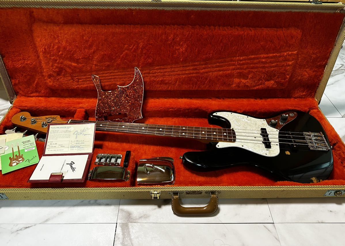 最終値下げ！即決あり！！1989年製Fender U.S.A 62 JAZZ BASS BLK RN W/C リペア調整済み　付属品完備