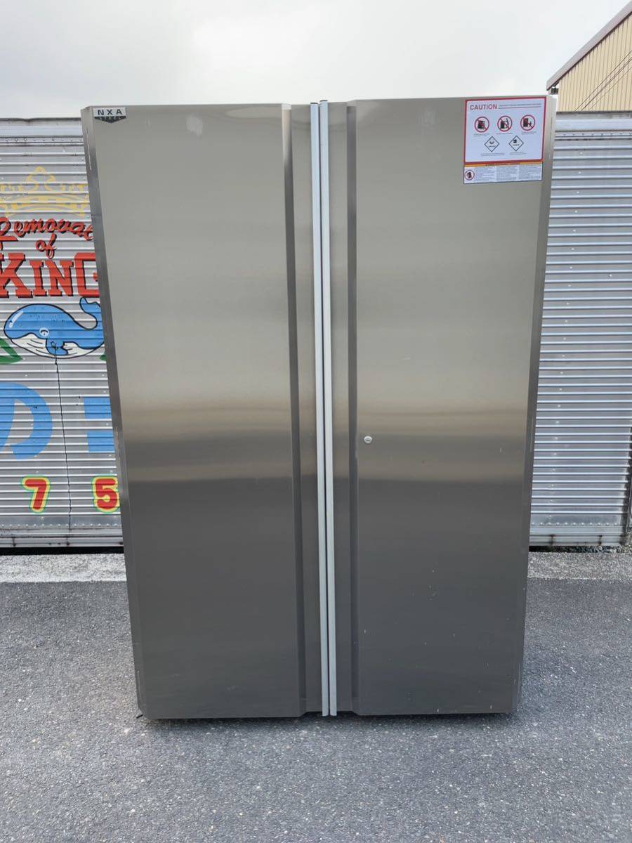 希少!レア!NXA STEEL ステンレス スチール 鍵付 キャビネット ■幅1220奥行470高さ1840■直接引き取り可