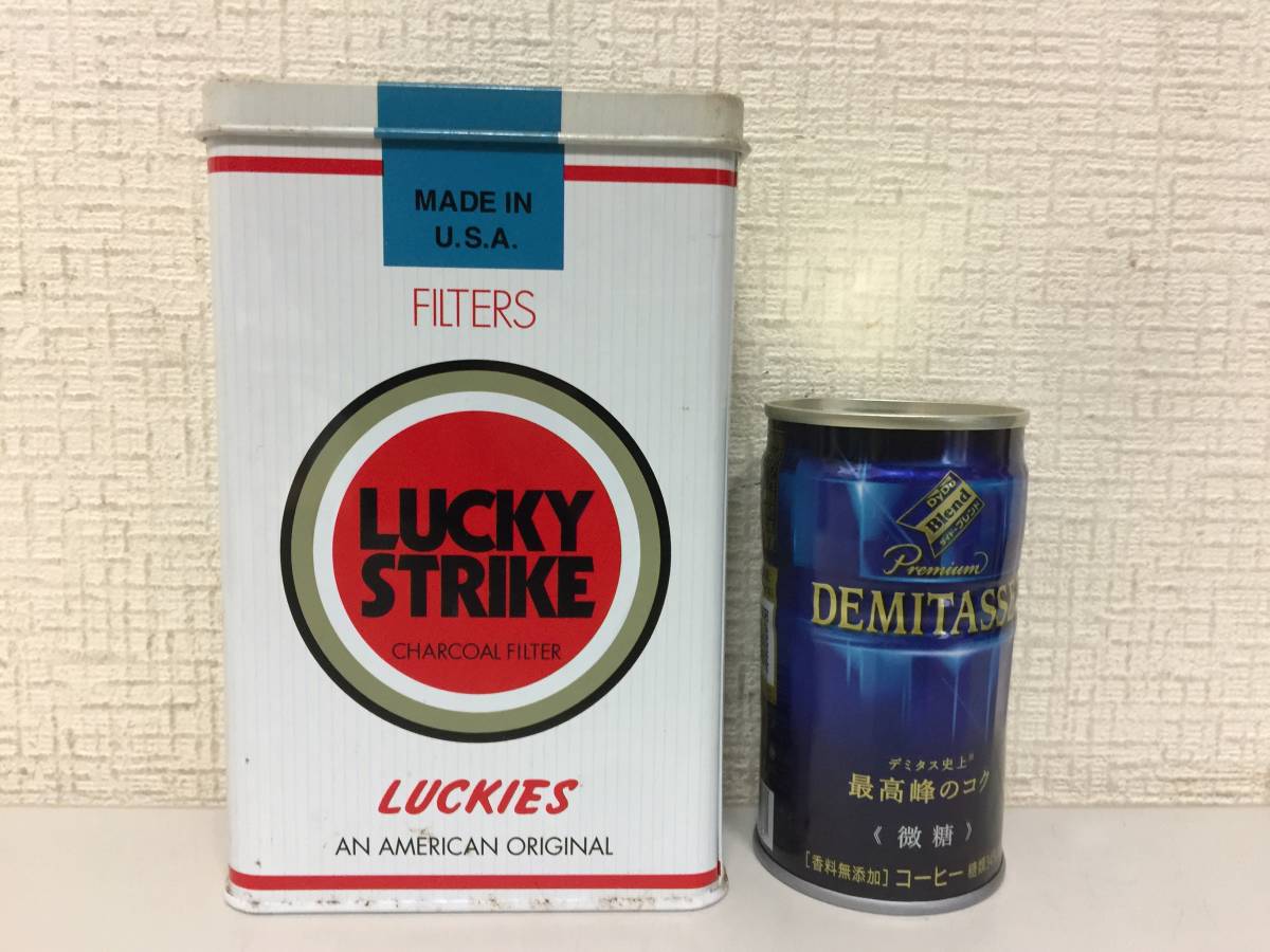 LUCKY STRIKE ラッキーストライク 灰皿 缶 たばこ型 未使用 高さ15cm    A2の画像8