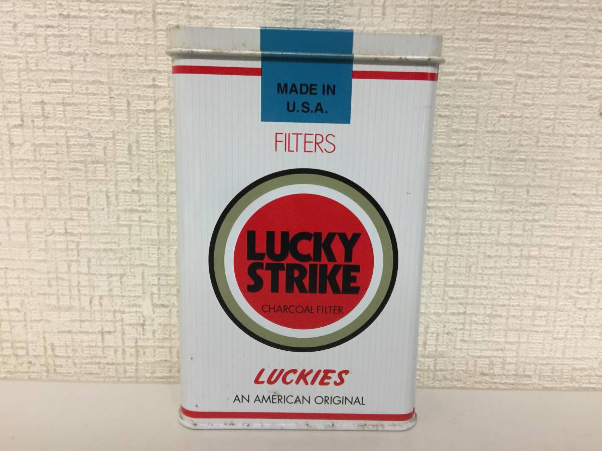 LUCKY STRIKE　ラッキーストライク　灰皿　缶　たばこ型　未使用　高さ15cm　　　　A2_画像3