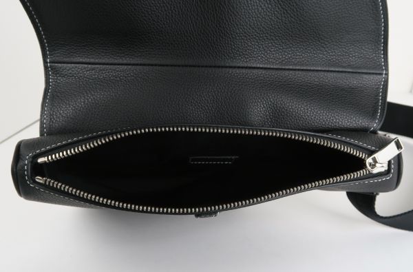 Dior ディオール SADDLE サドル ショルダー バッグ グレインドカーフスキン black b7693_画像8