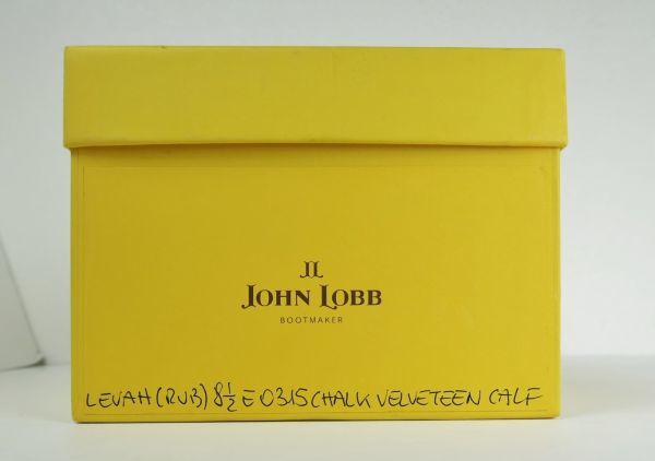 JOHN LOBB LEVAH CHALK VELVETEEN CALF 8.5 E ジョンロブ レザー スニーカー b7689_画像10