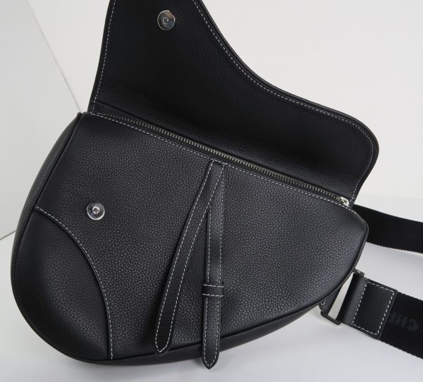 Dior ディオール SADDLE サドル ショルダー バッグ グレインドカーフスキン black b7693_画像7