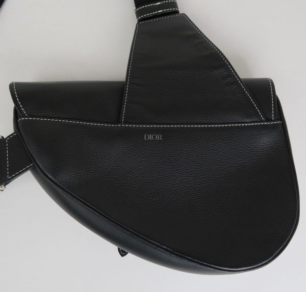 Dior ディオール SADDLE サドル ショルダー バッグ グレインドカーフスキン black b7693_画像3