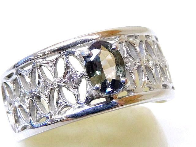 2024激安通販 0.39ct アレキサンドライト 12.5号 ■ リング ホワイトゴールド WG K18 ダイヤ □6A レディース 指輪 5.4g 0.09ct アレキサンドライト