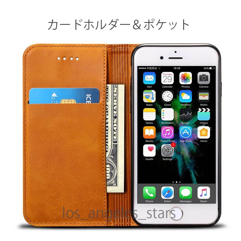 iPhone6s iPhone6 6s 6 case cover notebook type belt none simple notebook tea color Brown leather free shipping stand function 