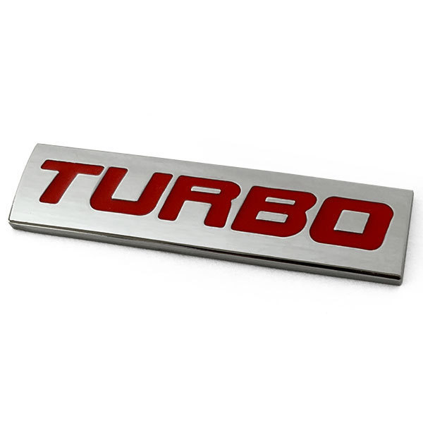 エンブレム 車 ステッカー TURBO ターボ パーツ カー用品 3D アクセサリー ロゴ マーク バックドア 外装 Cタイプ 色レッド 送料無料_画像1