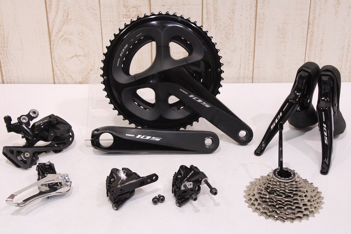 海外ブランド通販 公式サイト 105 R7020/R7070シリーズ シマノ ★SHIMANO 2x11s 美品 52/36T 172.5mm グループセット 油圧ディスクブレーキ パーツセット
