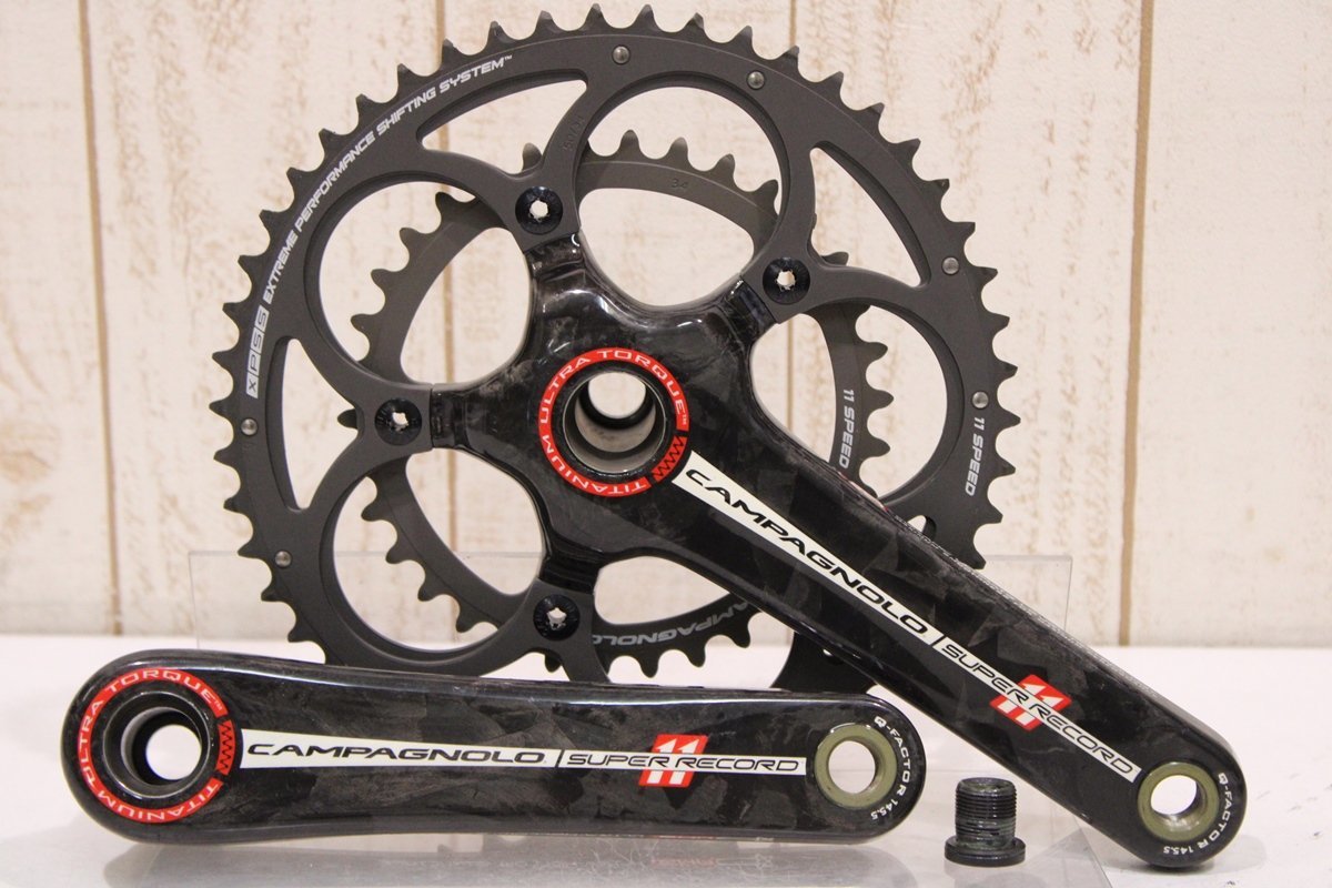 ★Campagnolo カンパニョーロ SUPER RECORD 170mm 50/34T 2x11s クランクセット BCD:110mm 超美品_画像1