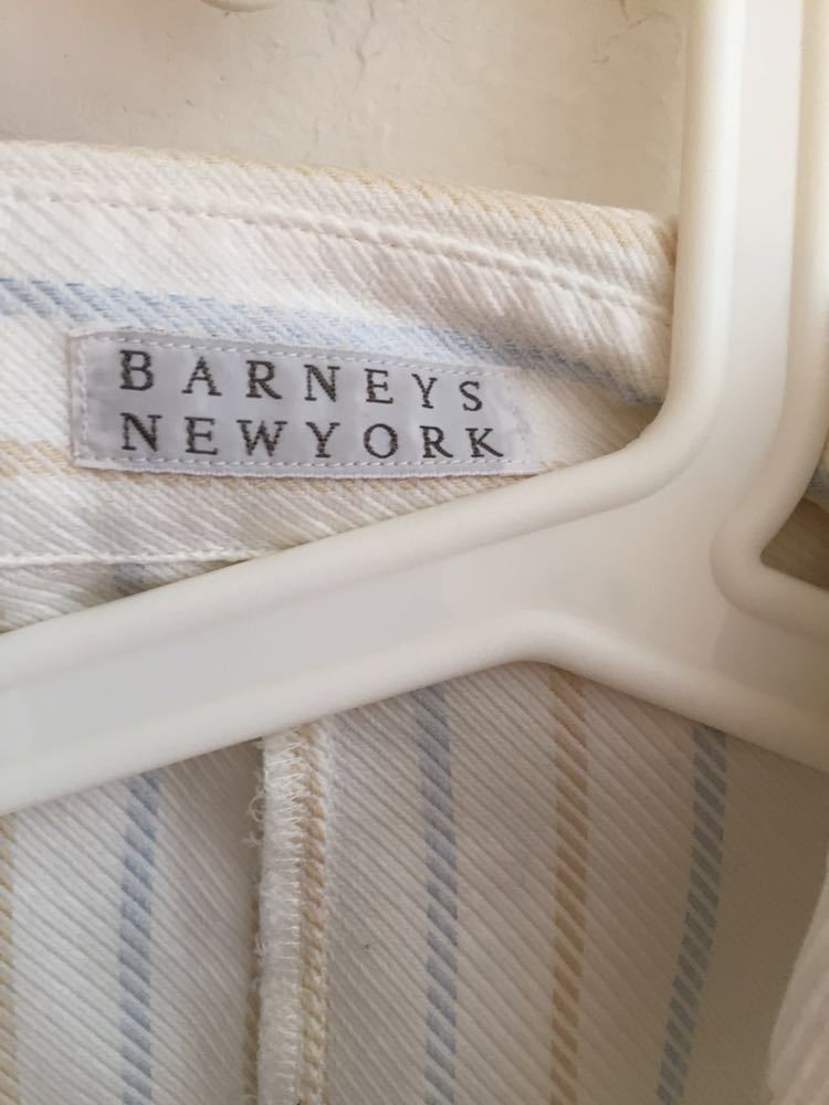 【送料無料】中古 BARNEYS NEW YORK バーニーズニューヨーク 長袖シャツ カットソー ストライプ サイズM_画像2