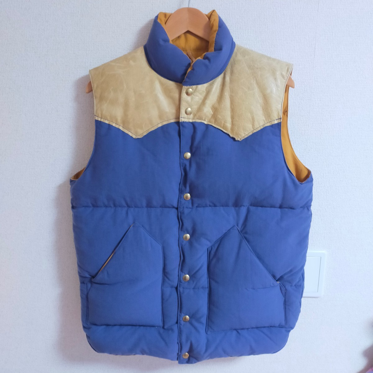 Rocky Mountain Featherbed ロッキーマウンテンフェザーベッド WAREHOUSE ウエアハウス別注 ダウンベスト レザーヨーク  L パープル