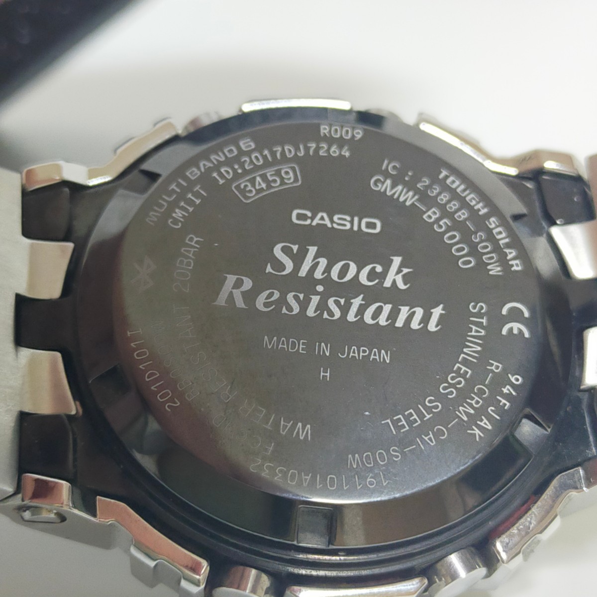 CASIO カシオ G-SHOCK フルメタル GMW-B5000-1JF 電波ソーラー Bluetooth 腕時計 ウォッチ シルバーの画像9