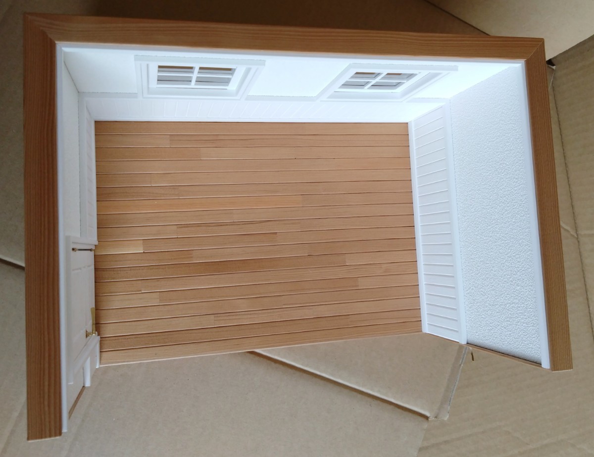 □ドールハウス□三方向壁/白色壁紙白色の居室(左) □ドールハウス□三方向壁/白色壁紙白色の居室(左)