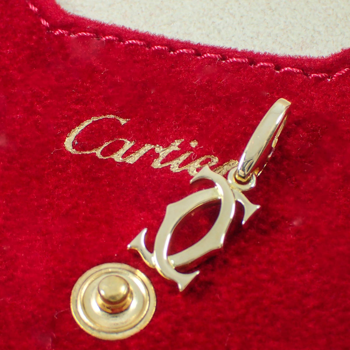 カルティエ Cartier K18YG 2C チャーム トップ C2 ペンダントトップ イエローゴールド カルティエポーチ付き