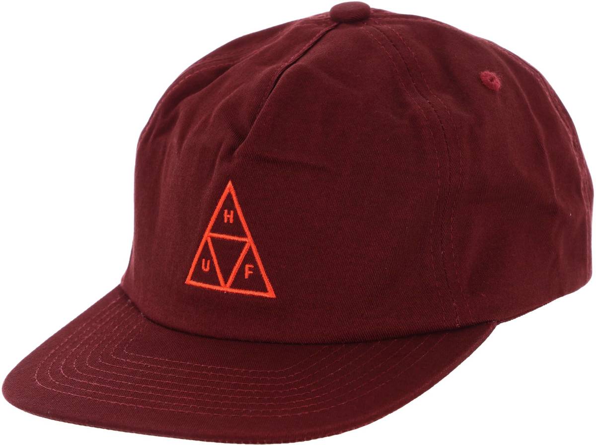 HUF Ess. Unstructured Triple Triangle Snapback Hat Cap Brwon キャップ
