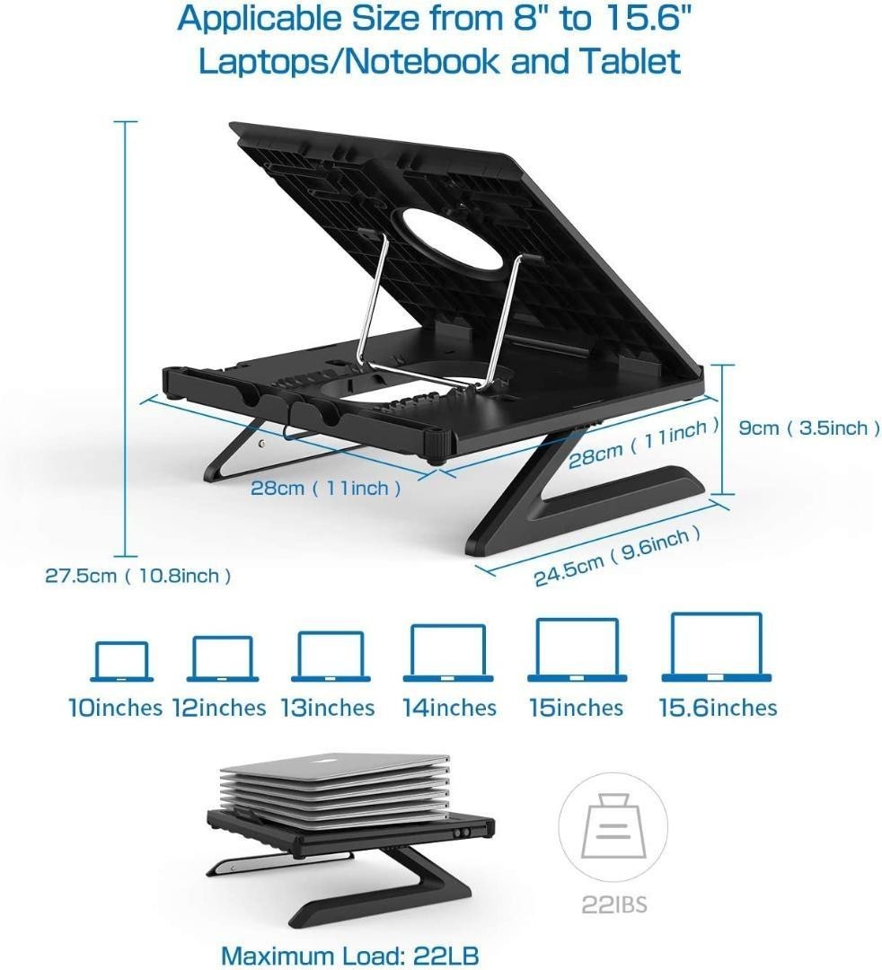 ノートパソコン スタンド 調整可能 ポータブル 折りたたみ 式 パソコン スタンド 9-15.6インチ対応