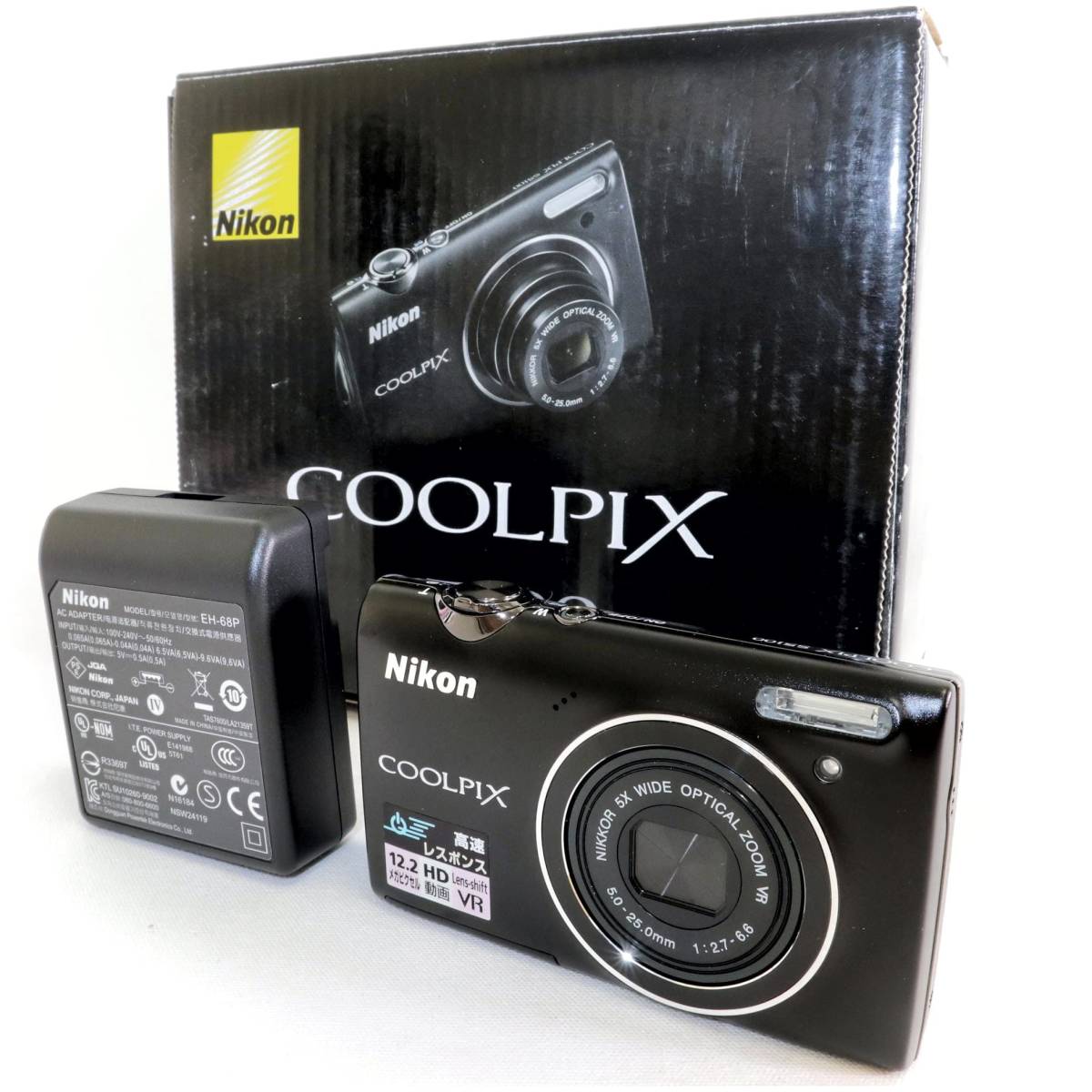 《新品級》 コンパクトカメラ NIKON COOLPIX S5100 スマートブラック コンデジ ニコン クールピクス k2539