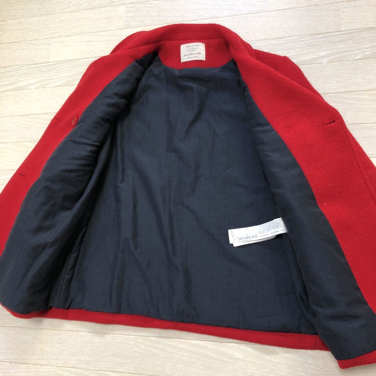 ZARA girl Zara девушка девочка шерстяное пальто жакет шерсть красный красный размер 11/12 152cm прекрасный товар 