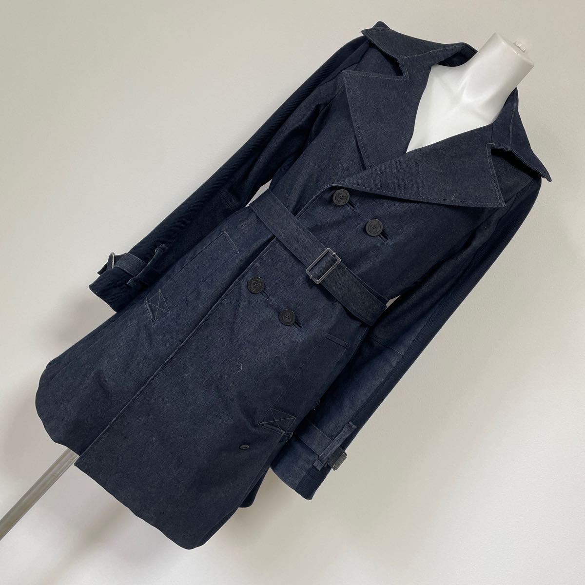 G-STAR RAW DUTY CLASSIC TRENCH デニム トレンチコート ジースターロゥ ネイビー レディース サイズ XS 美品_画像8