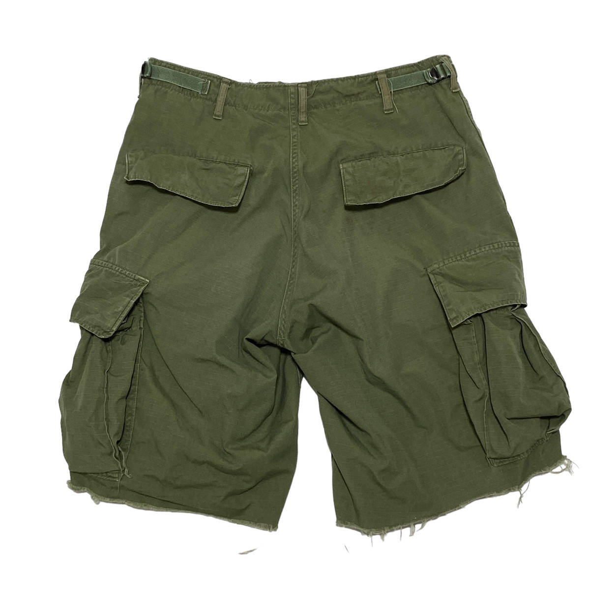 60s 米軍実物 TROUSERS, MEN’S, COMBAT, TROPICAL カットオフ カーゴパンツ R-S OD メンズ ジャングルファティーグ ビンテージ 24-0123の画像2