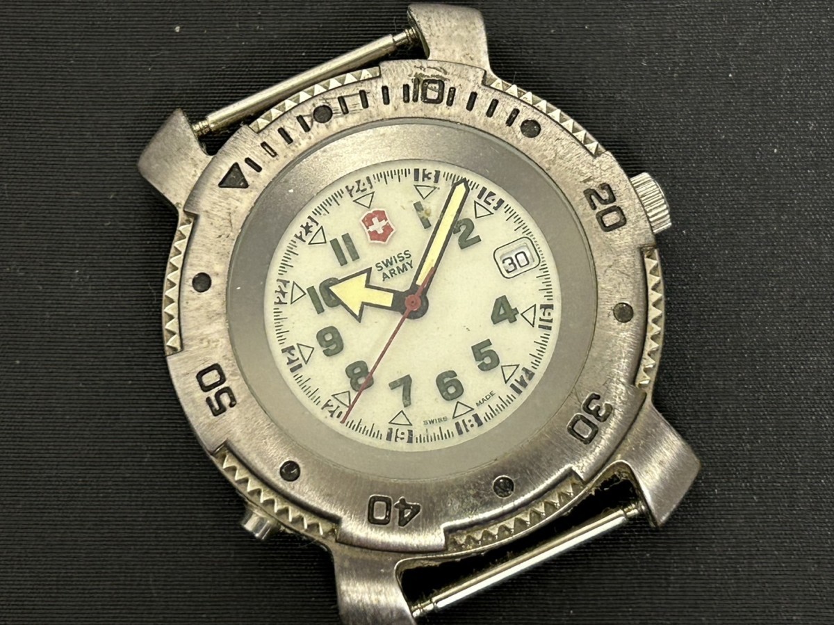 A1　SWISS ARMY　スイスアーミー　166FEET　メンズ腕時計　デイト　ヴィンテージ　フェイスのみ　ブランド腕時計　現状品_画像1